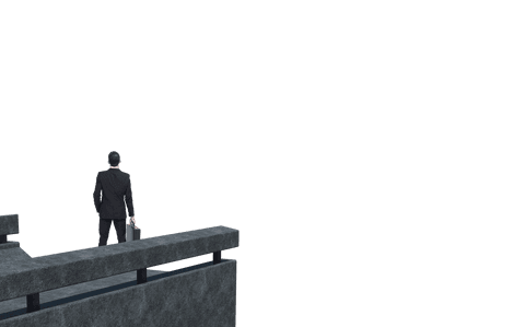businessman standing on edge of bridge transparent background vector - Download Free Stock Videos Pikwizard.com