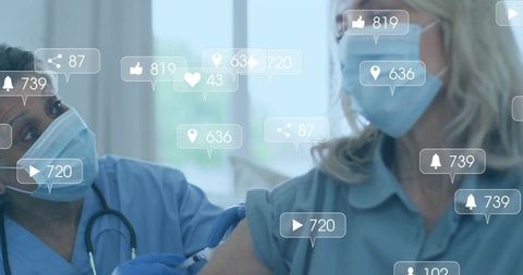 Healthcare: Nurse Administering Vaccine Amid Social Media Influence