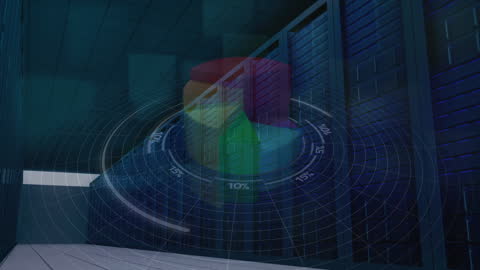 Digital Financial Data Overlay on Modern Office