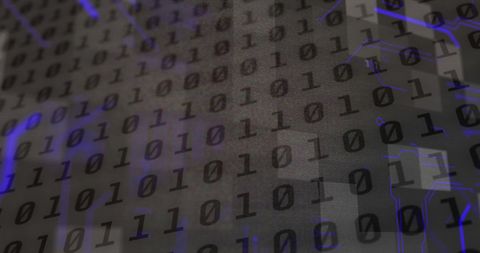 Digital Binary Code Display Underneath Abstract Blue Technology Design - Download Free Stock Images Pikwizard.com