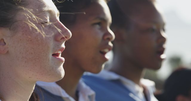 Multiracial Children Singing in School Choir, Focusing on Faces and Expressions - Download Free Stock Images Pikwizard.com