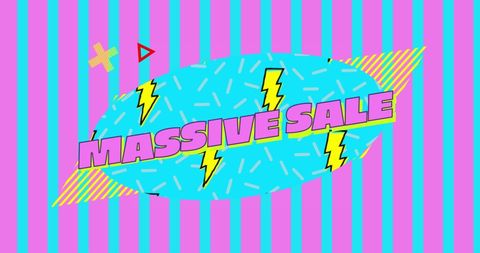 Vibrant retail promotion design featuring massive sale