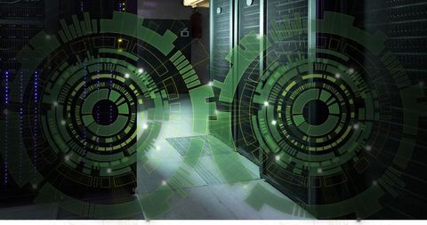 Abstract Tech Circles in Modern Server Room - Download Free Stock Images Pikwizard.com