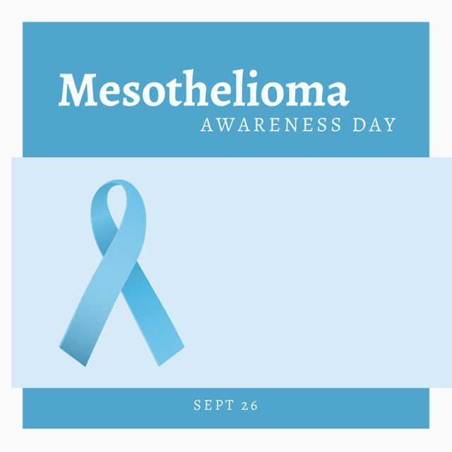 Mesothelioma Awareness Day with Blue Ribbon Symbol - Download Free Stock Templates Pikwizard.com