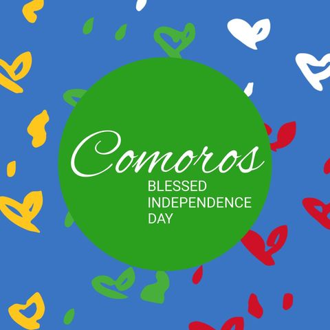 Comoros Independence Day Celebration with Colorful Hearts - Download Free Stock Templates Pikwizard.com