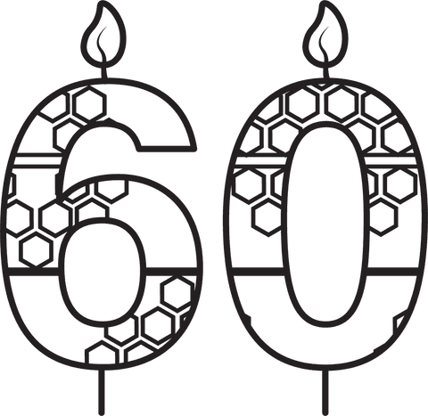 sixtieth birthday hexagonal pattern candles on transparent background - Download Free Stock Videos Pikwizard.com