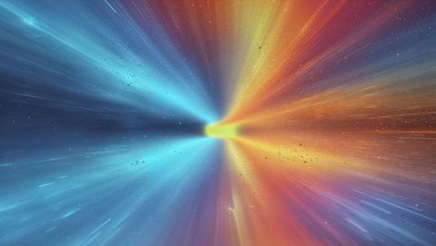 Abstract Sci-Fi Tunnel with Radiant Blue and Orange Beams - Download Free Stock Images Pikwizard.com