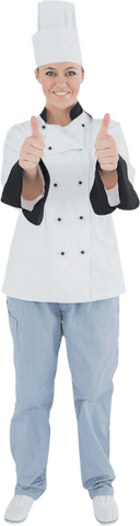 transparent female chef showing thumbs up confidently - Download Free Stock Videos Pikwizard.com