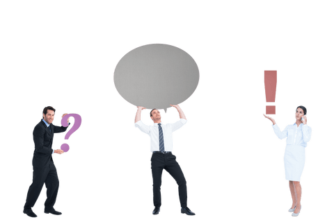 Business Team Displaying Symbols On Transparent Background - Download Free Stock Videos Pikwizard.com