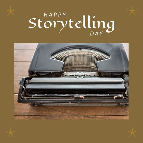 vintage typewriter celebrates storytelling day - Download Free Stock Templates Pikwizard.com
