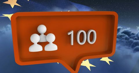 Social Media Notification over European Union Flag - Download Free Stock Images Pikwizard.com
