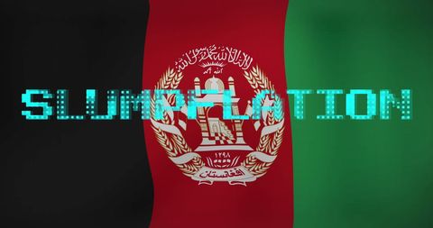 Slumpflation Concept on Afghanistan Flag Background