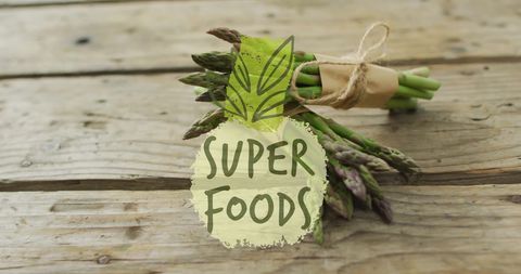 Fresh Asparagus Bundle Highlights Superfoods Message - Download Free Stock Images Pikwizard.com