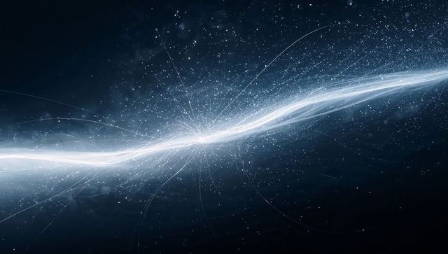 Luminous Energy Beam Extending Across Deep Space