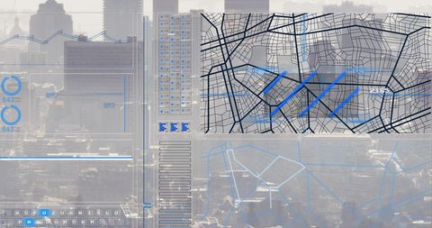 Digital Interface over Cityscape Highlighting Geopolitical Data - Download Free Stock Images Pikwizard.com