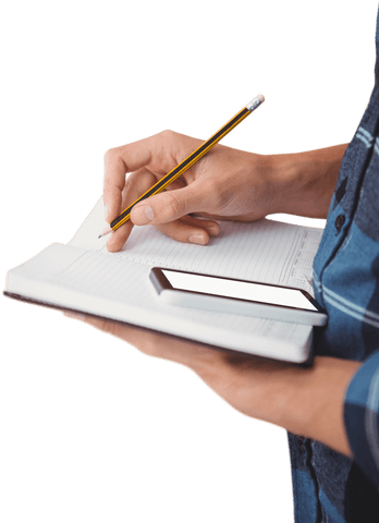 Transparent Focused Writing Hands Using Pencil and Notebook - Download Free Stock Videos Pikwizard.com