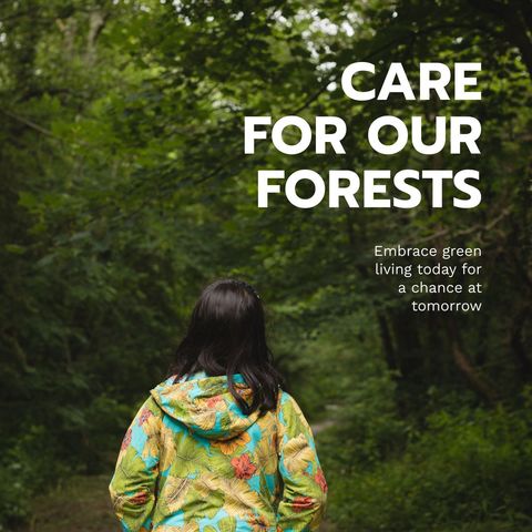 Protecting Forests with Sustainable Living Message - Download Free Stock Templates Pikwizard.com