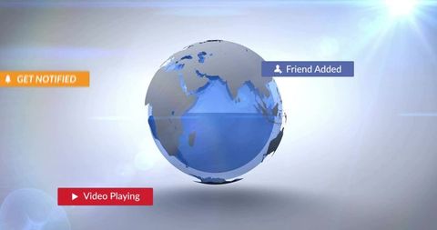 Digital 3d globe with interactive user interface features