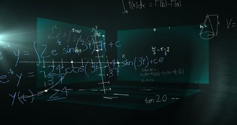 Virtual display of mathematical equations in dark room