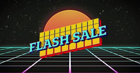 Retro Futuristic Flash Sale Advertisement Banner