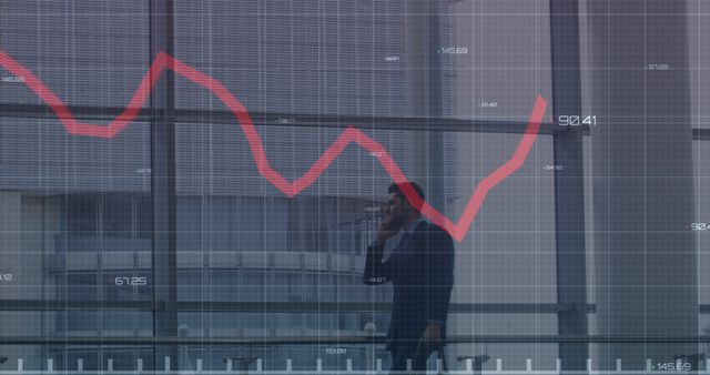 Businessman Predicting Financial Market Trends with Line Graph - Download Free Stock Images Pikwizard.com