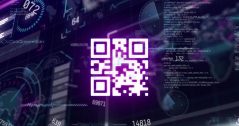 Digital QR Code with Data Processing and Analytics - Download Free Stock Images Pikwizard.com