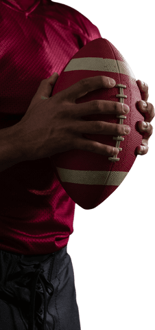 athlete holding american football on transparent background - Download Free Stock Videos Pikwizard.com