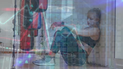 Tired Boxer Resting with Financial Security Overlay