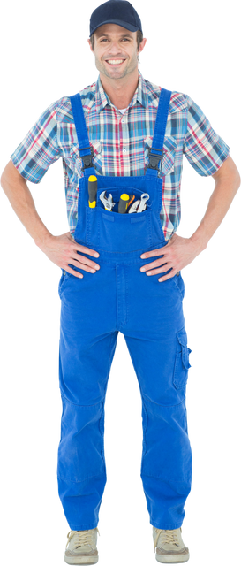 Transparent Portrait of Cheerful Plumber Standing in Uniform - Download Free Stock Videos Pikwizard.com