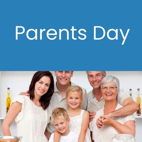 celebrating parents day with smiling three generation family - Download Free Stock Templates Pikwizard.com