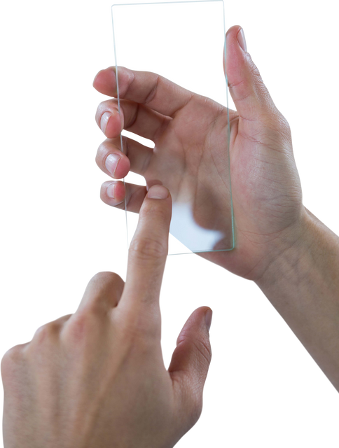 Hand Holding Transparent Mobile Phone Technology Futuristic Concept - Download Free Stock Videos Pikwizard.com