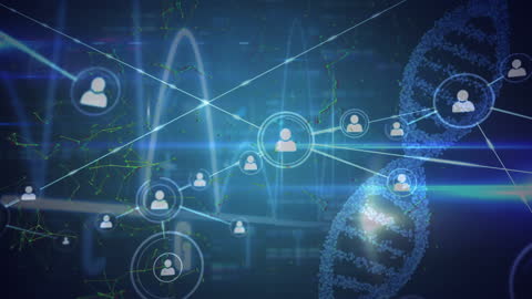 Digital Networking and Genetics Conceptual Illustration