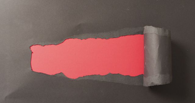 Ripped black paper revealing copy space on red background - Download Free Stock Photos Pikwizard.com
