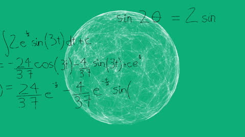 Mathematical Equation Spectrum Over Connected Network Globe