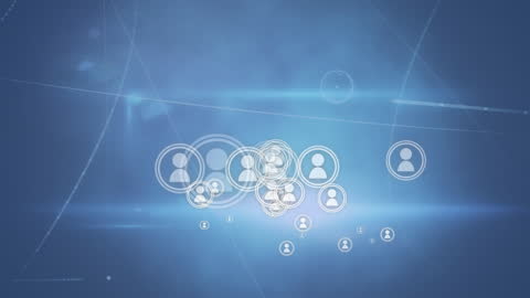 Digital Network Connections with Abstract People Icons