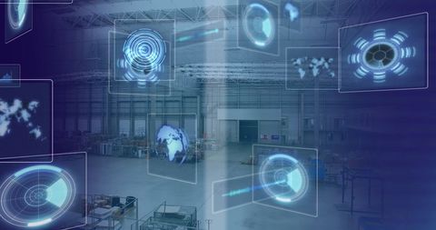 Futuristic Warehouse Data Processing with Holographic Displays