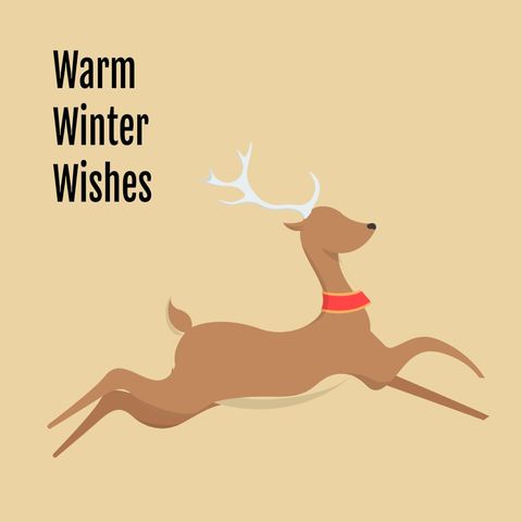 Festive reindeer with warm winter wishes