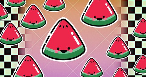 Playful cute watermelon design on pastel background