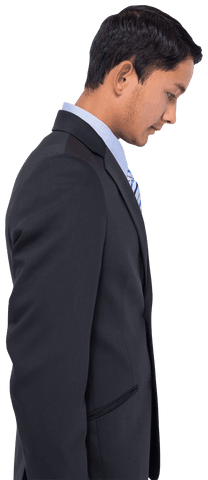 Transparent Image of Biracial Businessman Standing in Profile