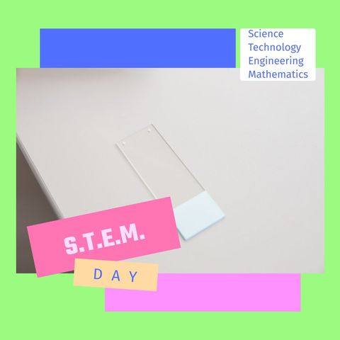 s.t.e.m. day celebration with microscope slide - Download Free Stock Templates Pikwizard.com