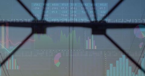 Modern Tech Digital Analytics Interface with Business Charts