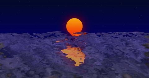 Digital Abstract Sunrise Over Watery Horizon Background - Download Free Stock Images Pikwizard.com