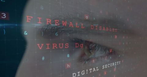Close-up of human eye highlighting digital security breach concerns