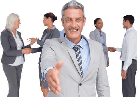 senior businessman extending hand for handshake on transparent background - Download Free Stock Videos Pikwizard.com