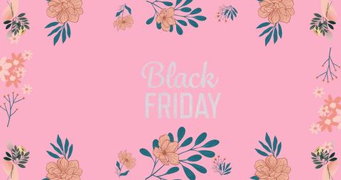 Black Friday Sales Floral Pink Background Design - Download Free Stock Images Pikwizard.com