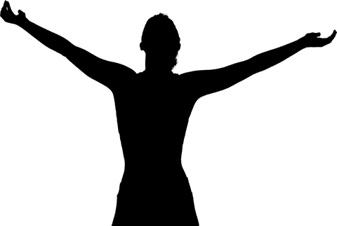 Dynamic sportswoman silhouette on transparent background