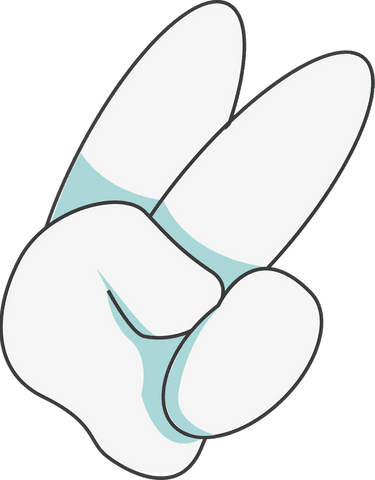 Cartoon Hand Making Peace V Sign with Transparent Background