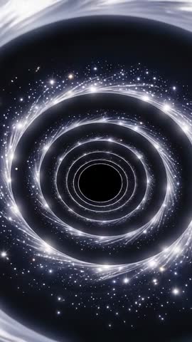 Rotating Cosmic Vortex Pulling Stellar Dust into Central Void | Vertical Video Loop