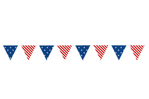 colorful usa flag buntings on transparent background illustration - Download Free Stock Videos Pikwizard.com