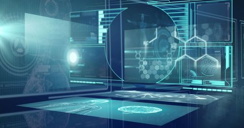 Futuristic Medical Data Screens with Scanning Technology - Download Free Stock Images Pikwizard.com